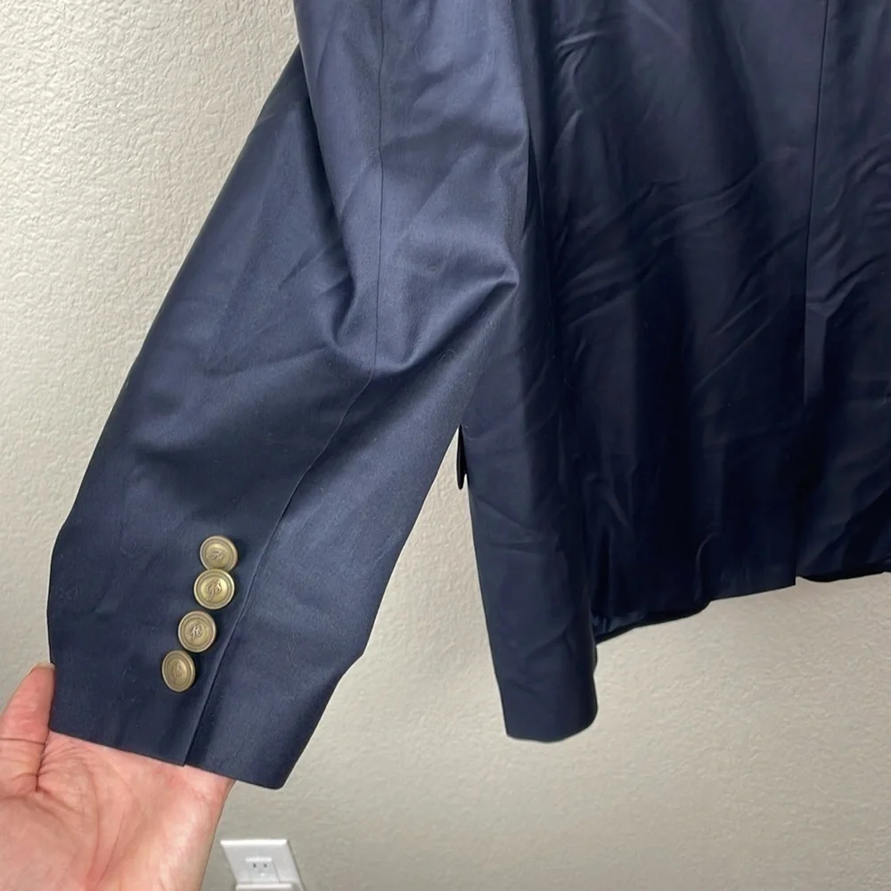 Tasso Elba Navy Blue Wool Blazer Suit Jacket Mens Sz 44R